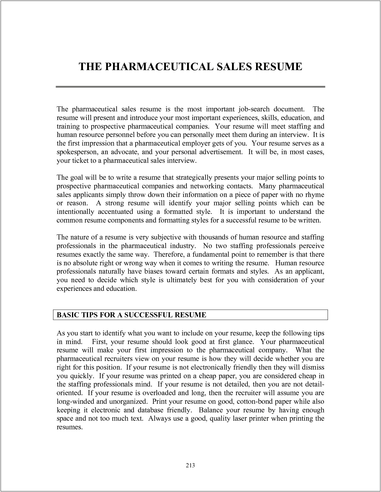 Entry Level Pharmaceutical Sales Resume Sample