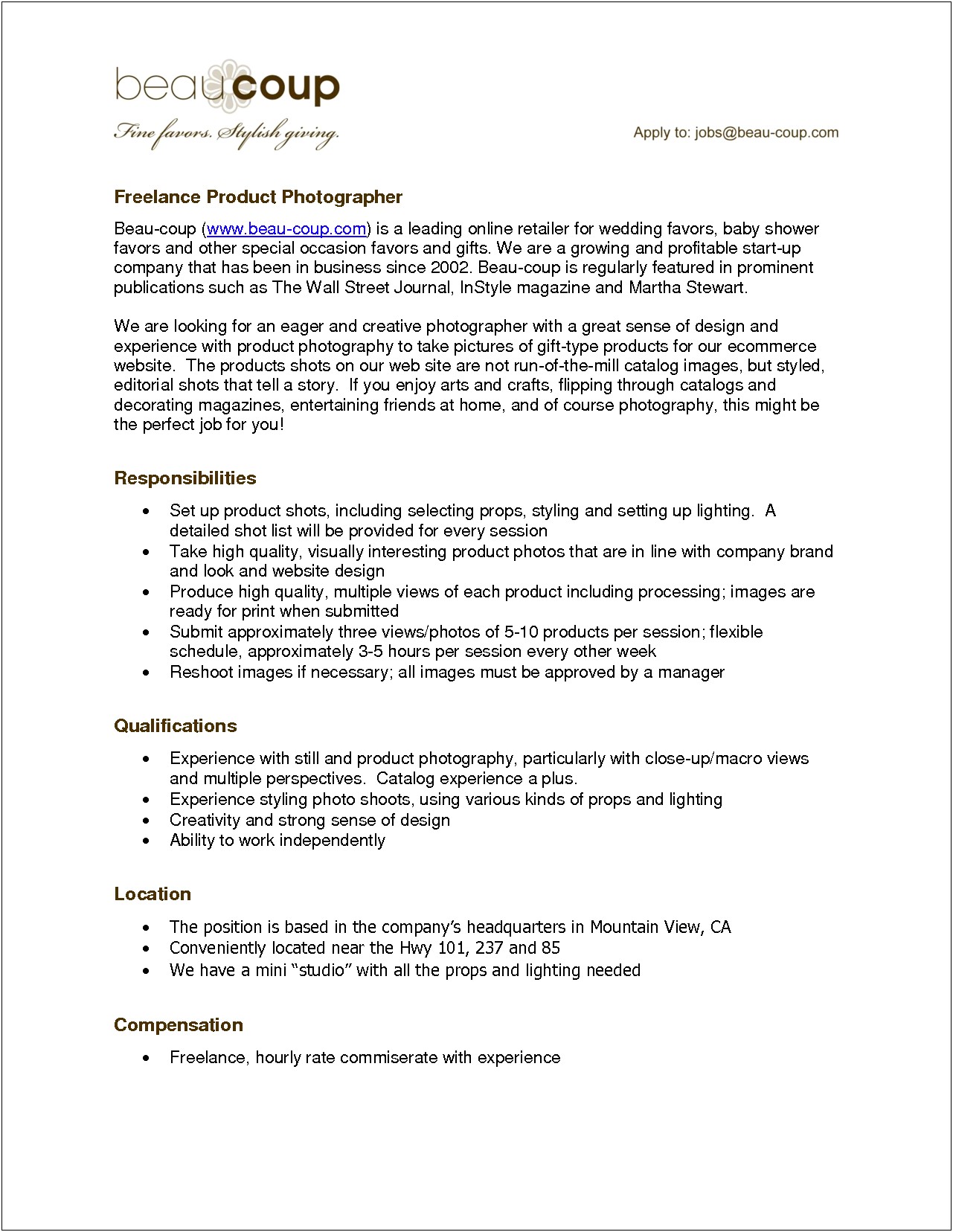 Entry Level Photographer Resume Examples