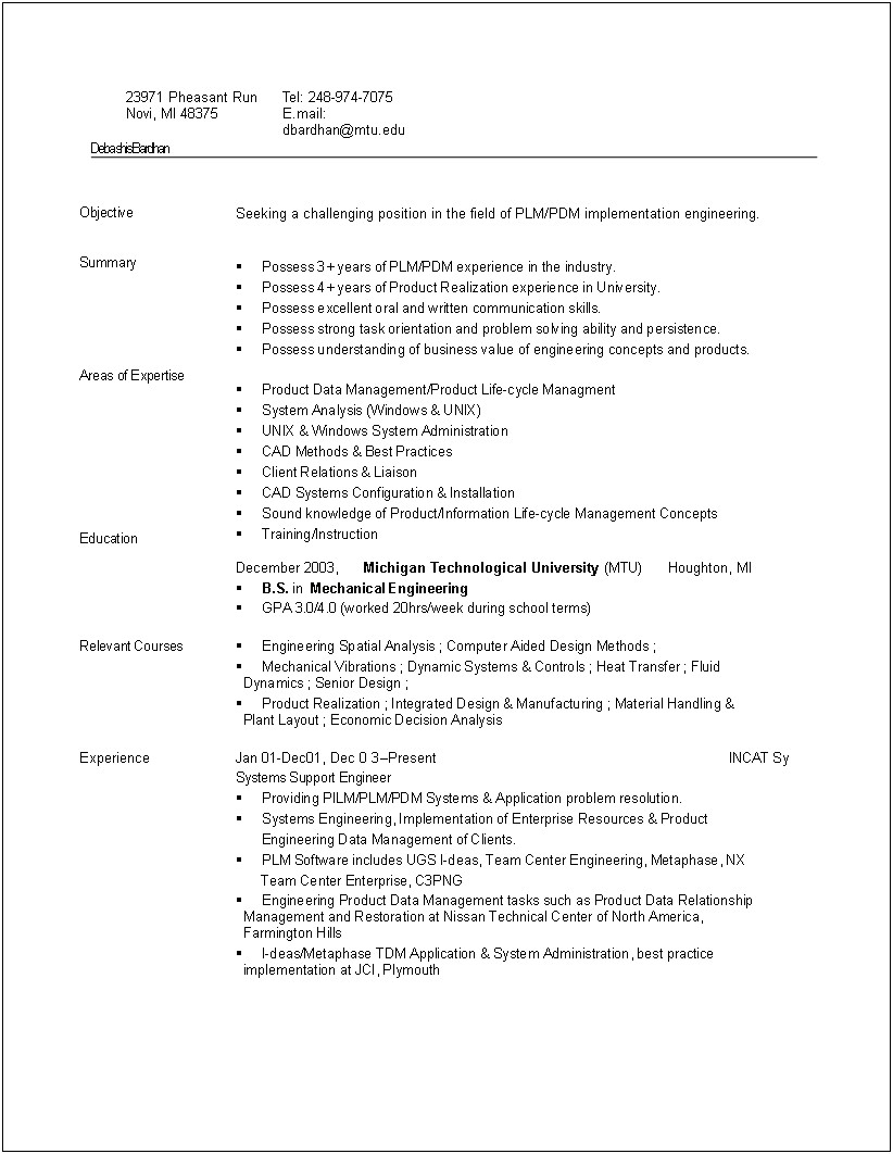 Entry Level Sample Resume Templates