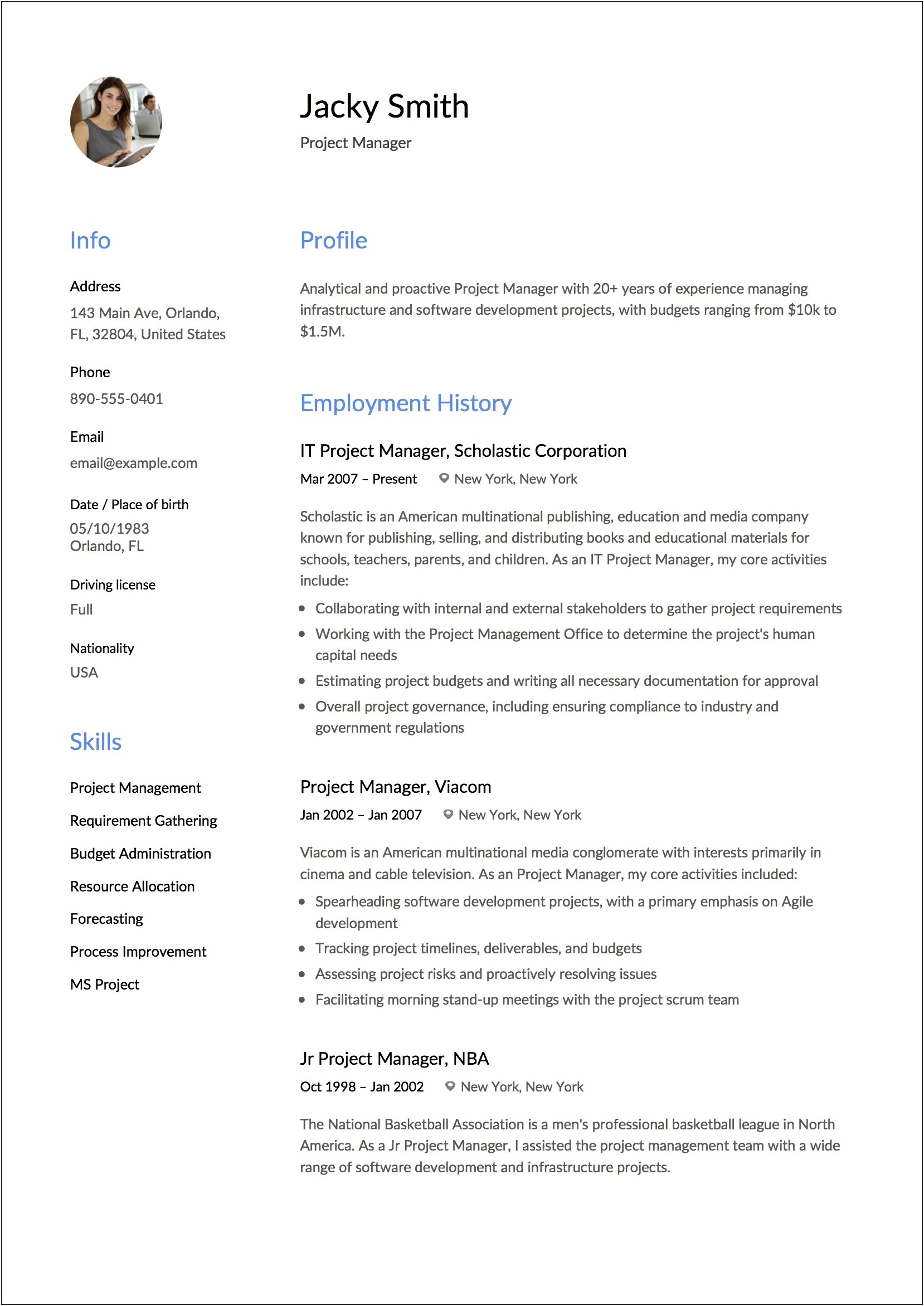 Environmental Project Manager Resume Pdf