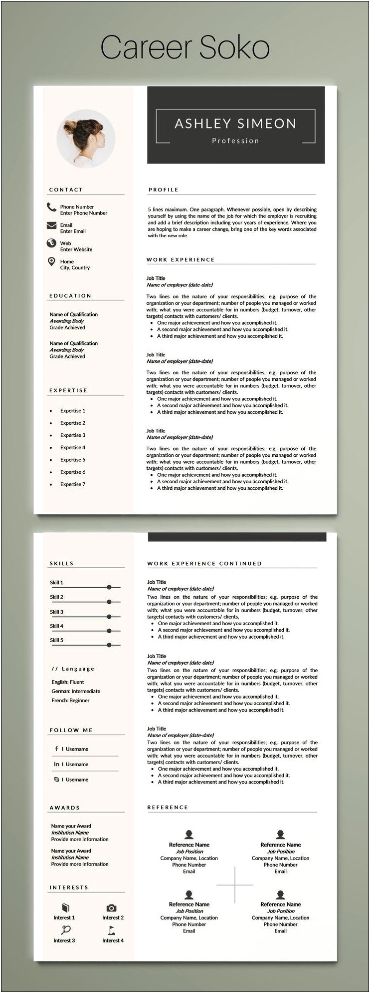 Etsy Resume Template Download Free