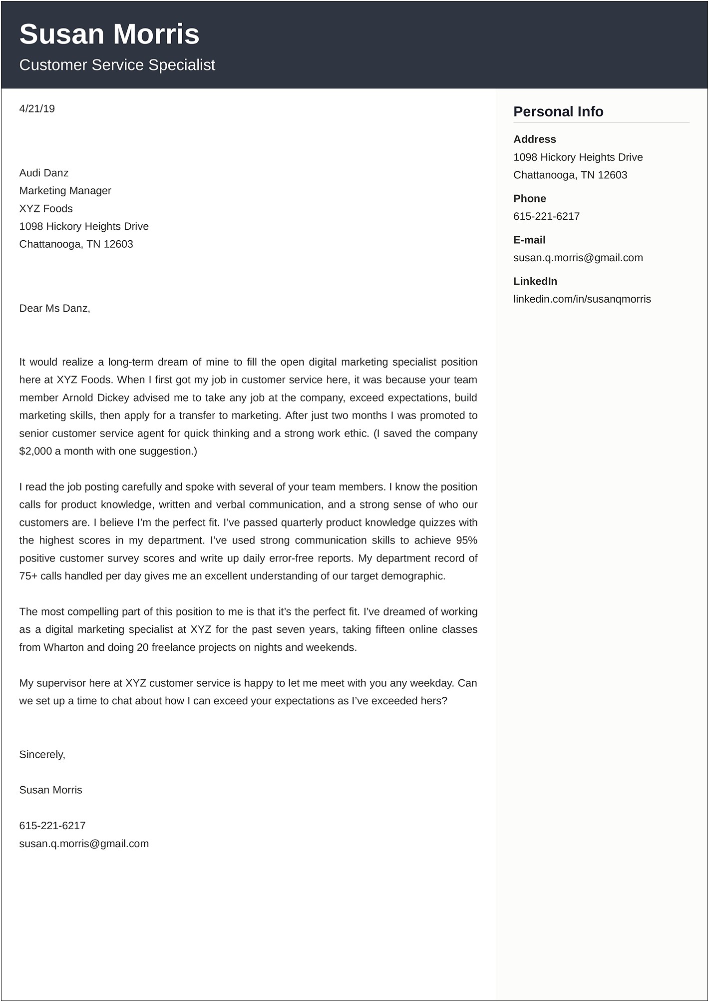Example Cover Letter For Resume Healthcare