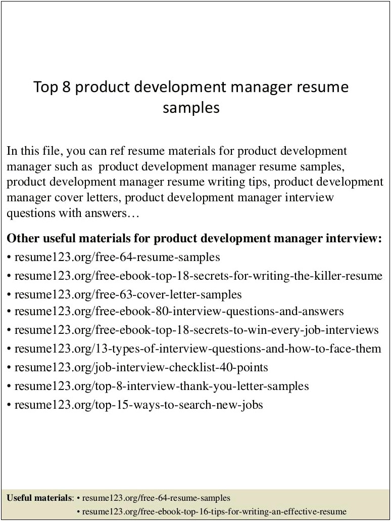 Example It Development Manager Resume