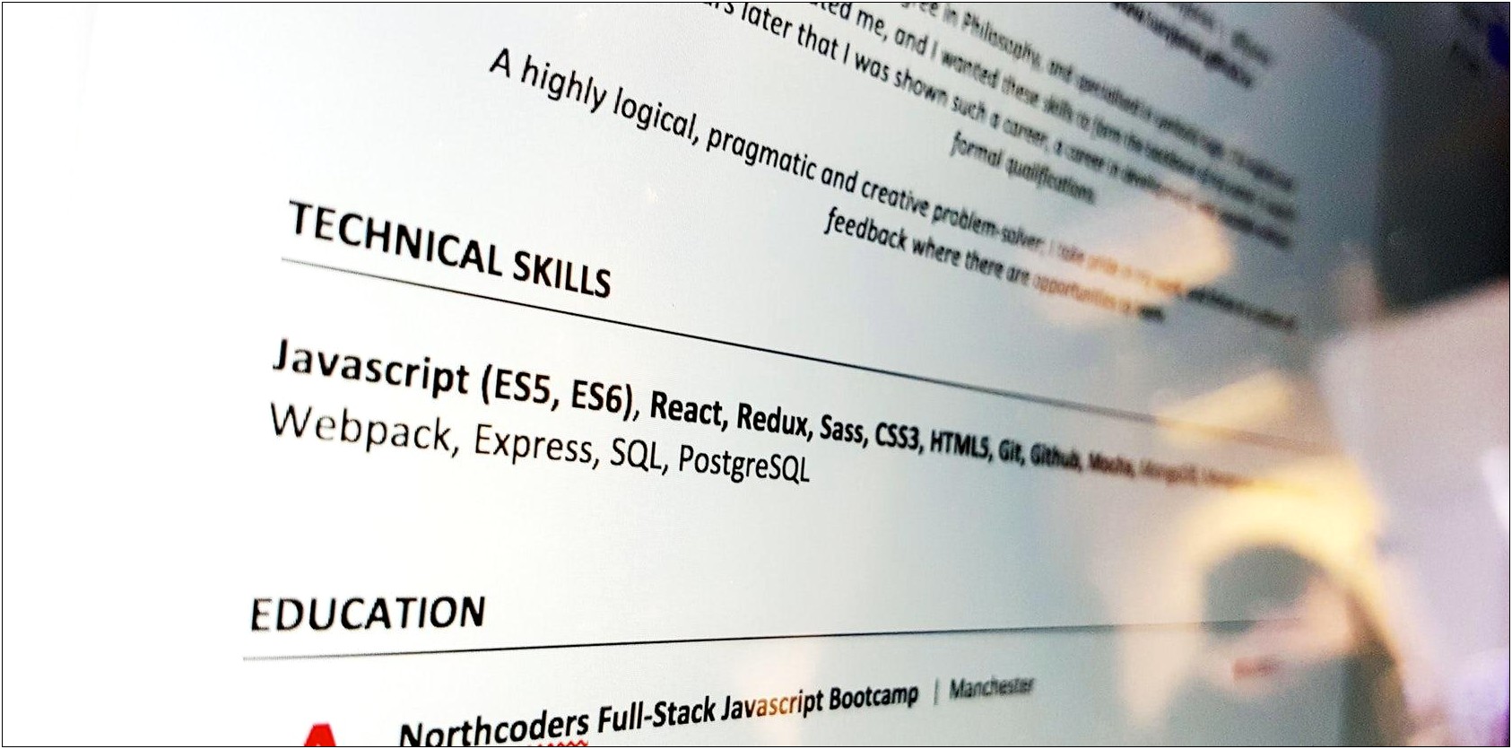 Example Junior Software Developer Resume