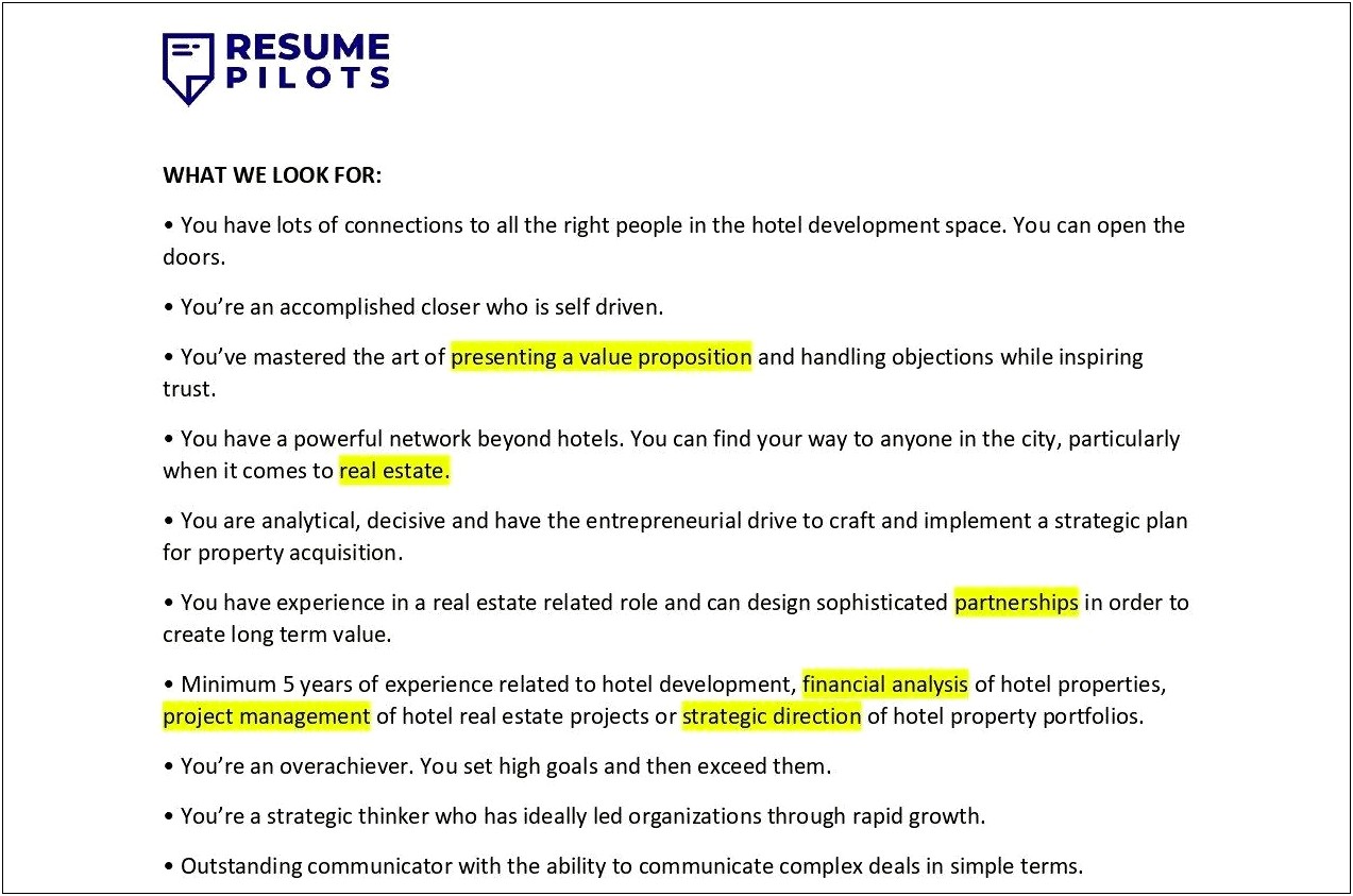 Example Matching Keywords Resume With Job Description