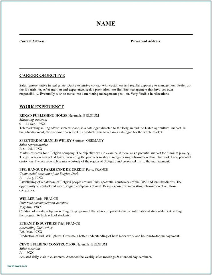 Example Objective For Management Position Resume