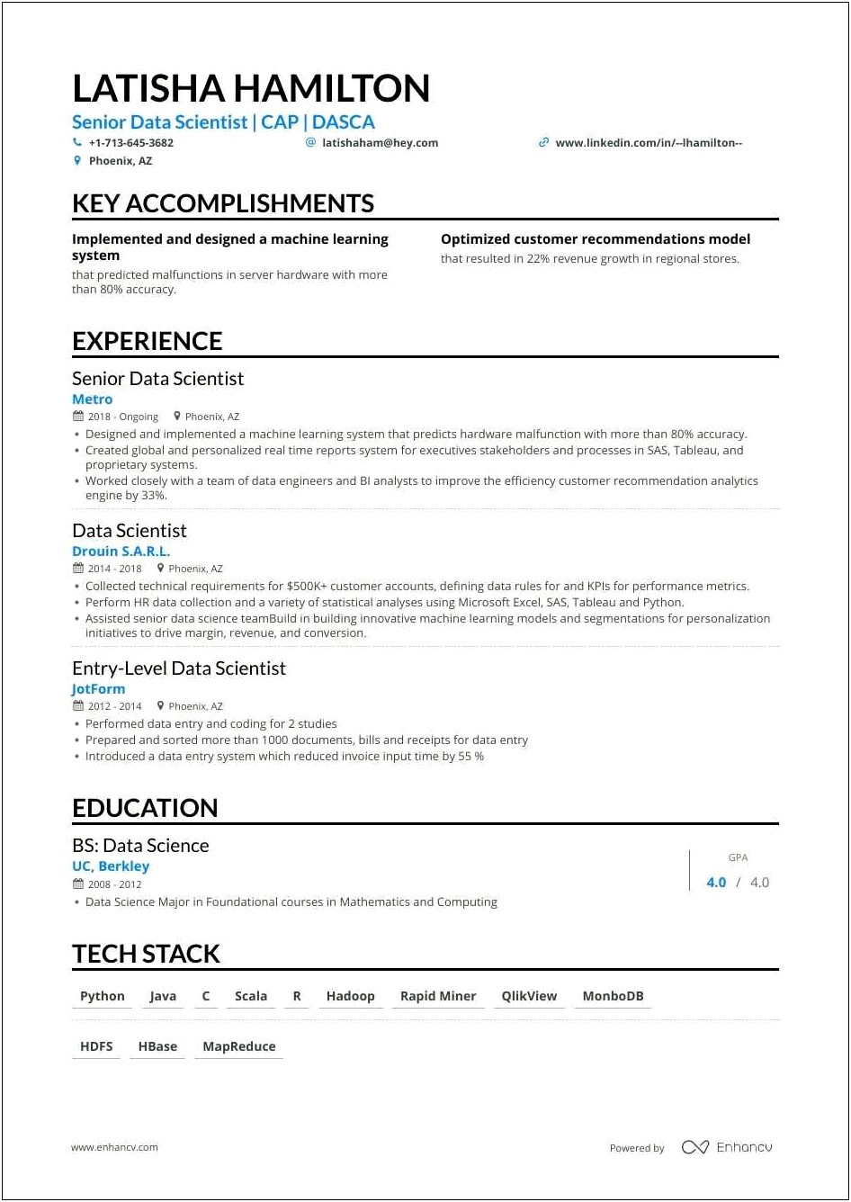 Example Of 3rd Person Resume