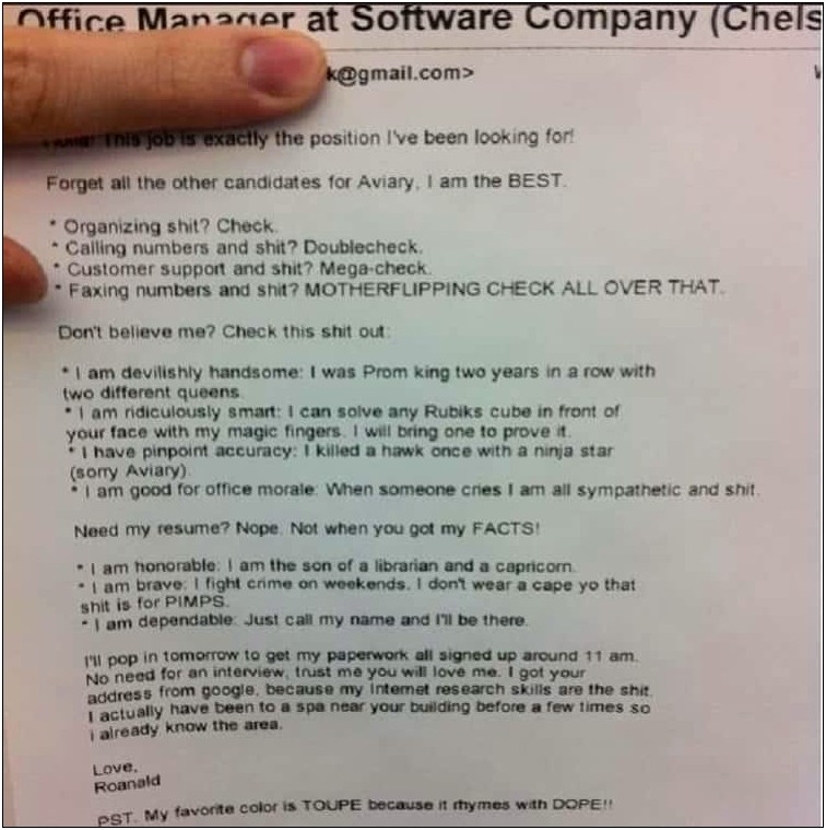 Example Of A Bad Resume Funny