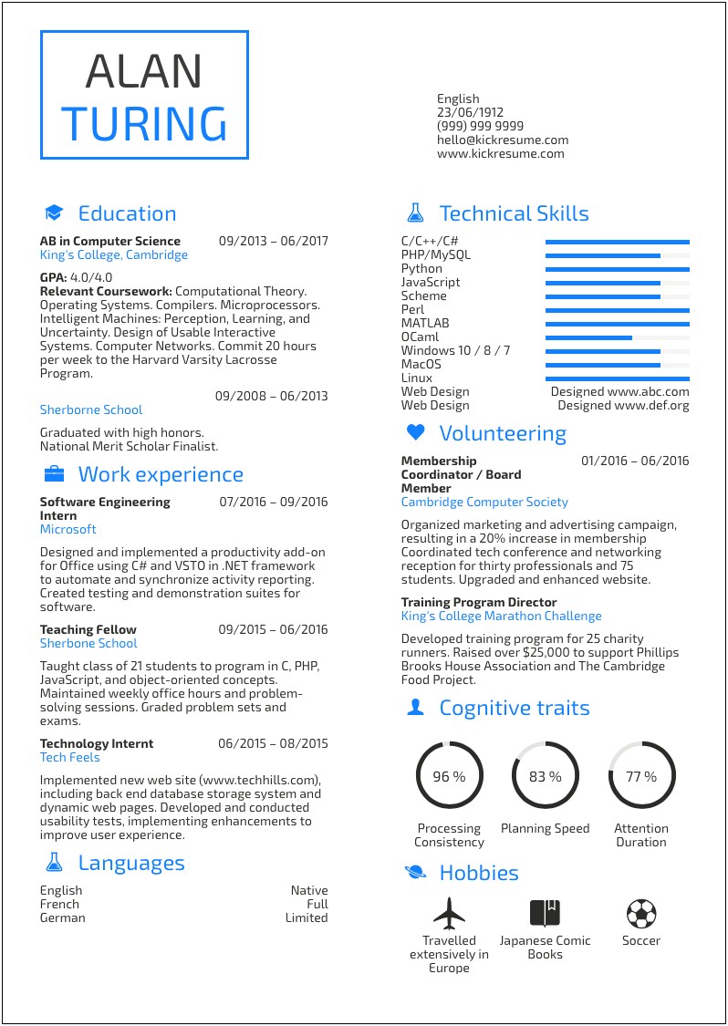 Example Of A Cs Student Resume