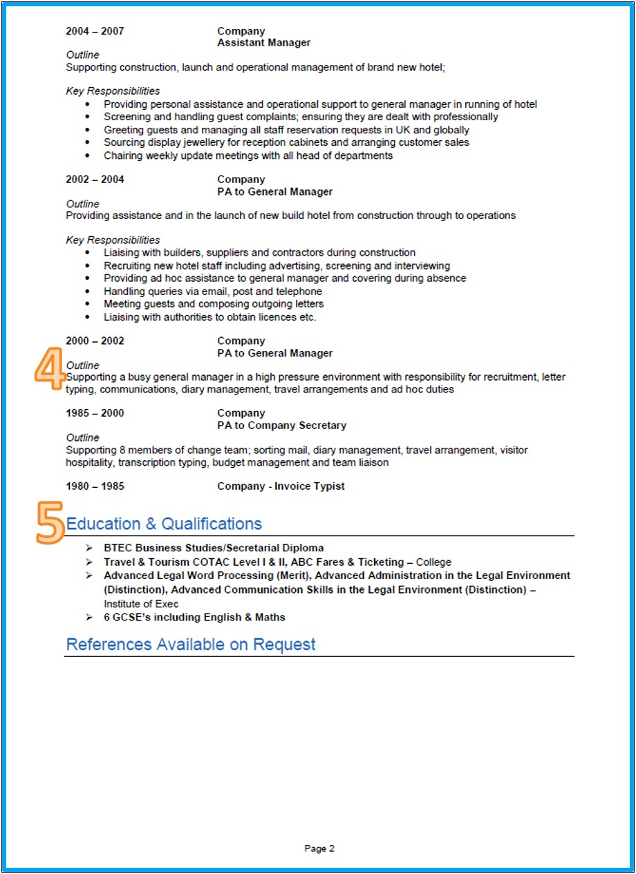 Example Of A Good Business Resume