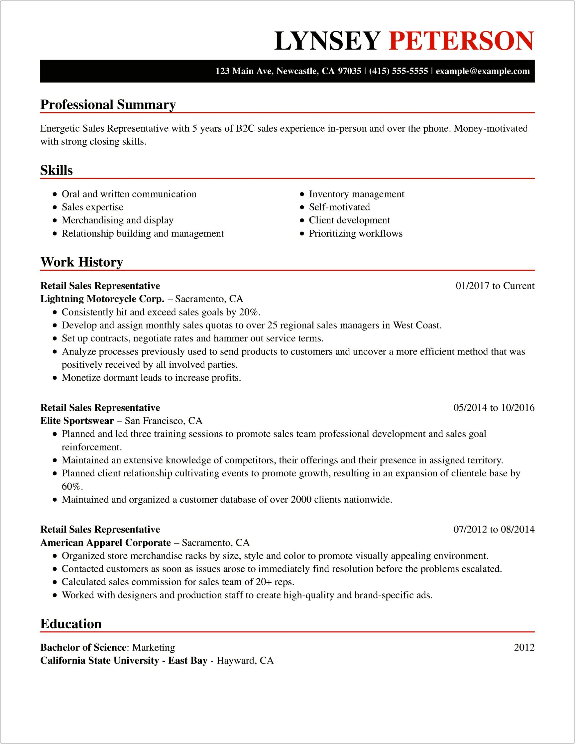 Example Of A Good Resume Title