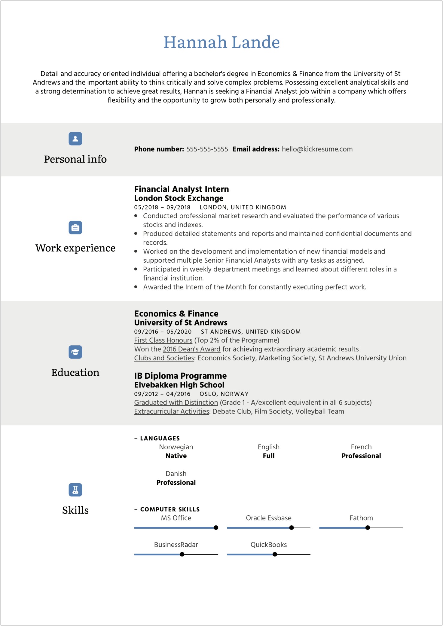 Example Of A Prefect Career Object Resume