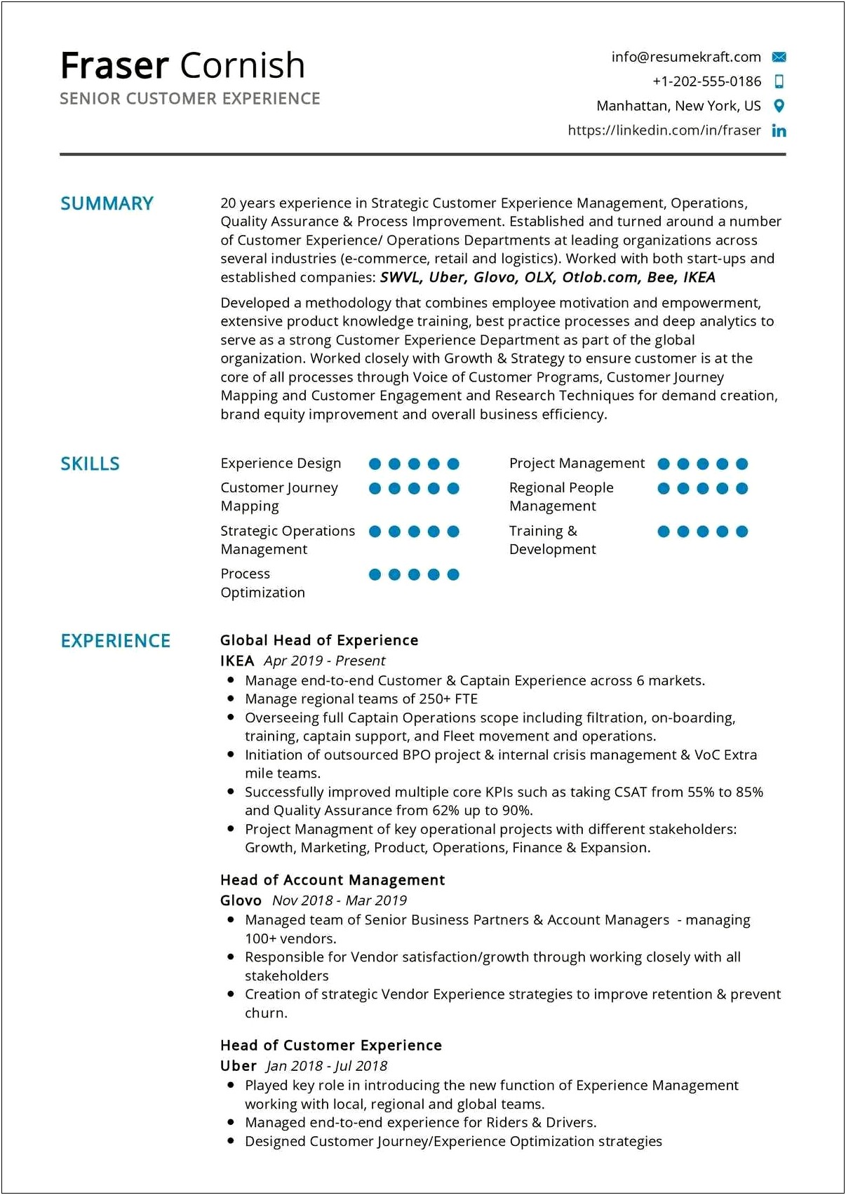Example Of A Resume For An Uber Driver
