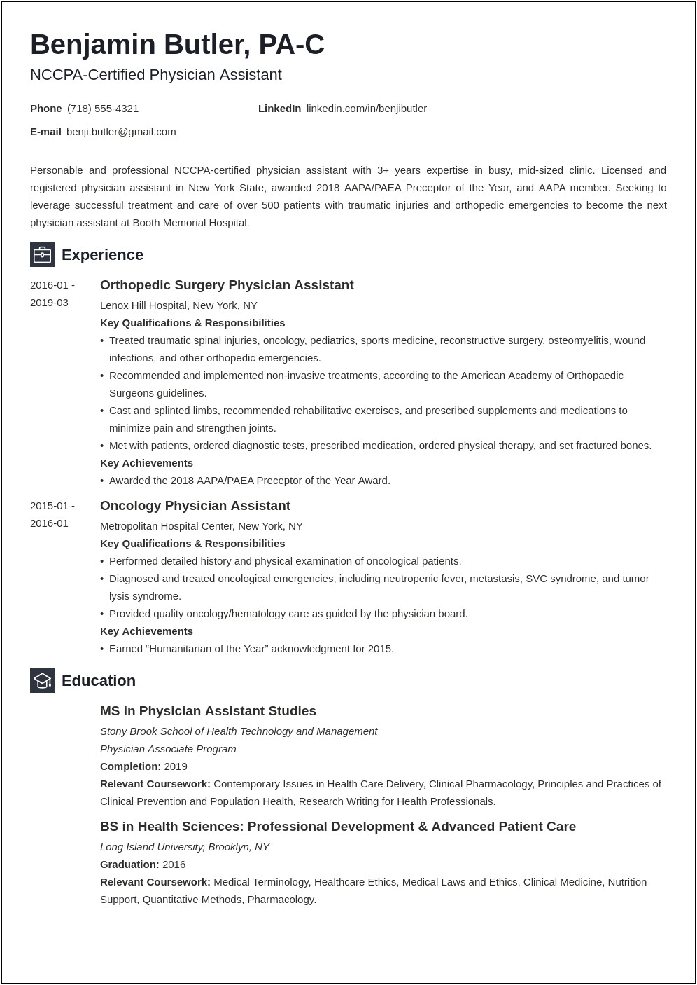 Example Of A Resume For Caspa