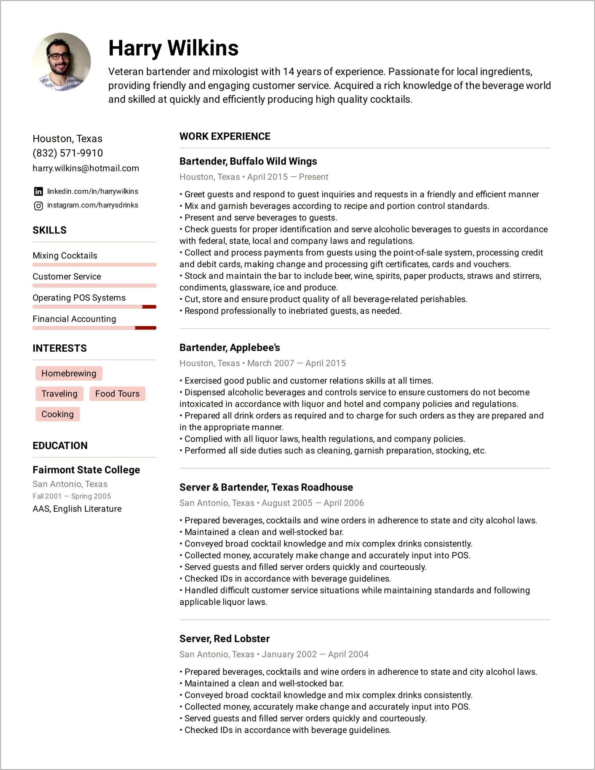 Example Of A Resume Summary Profile