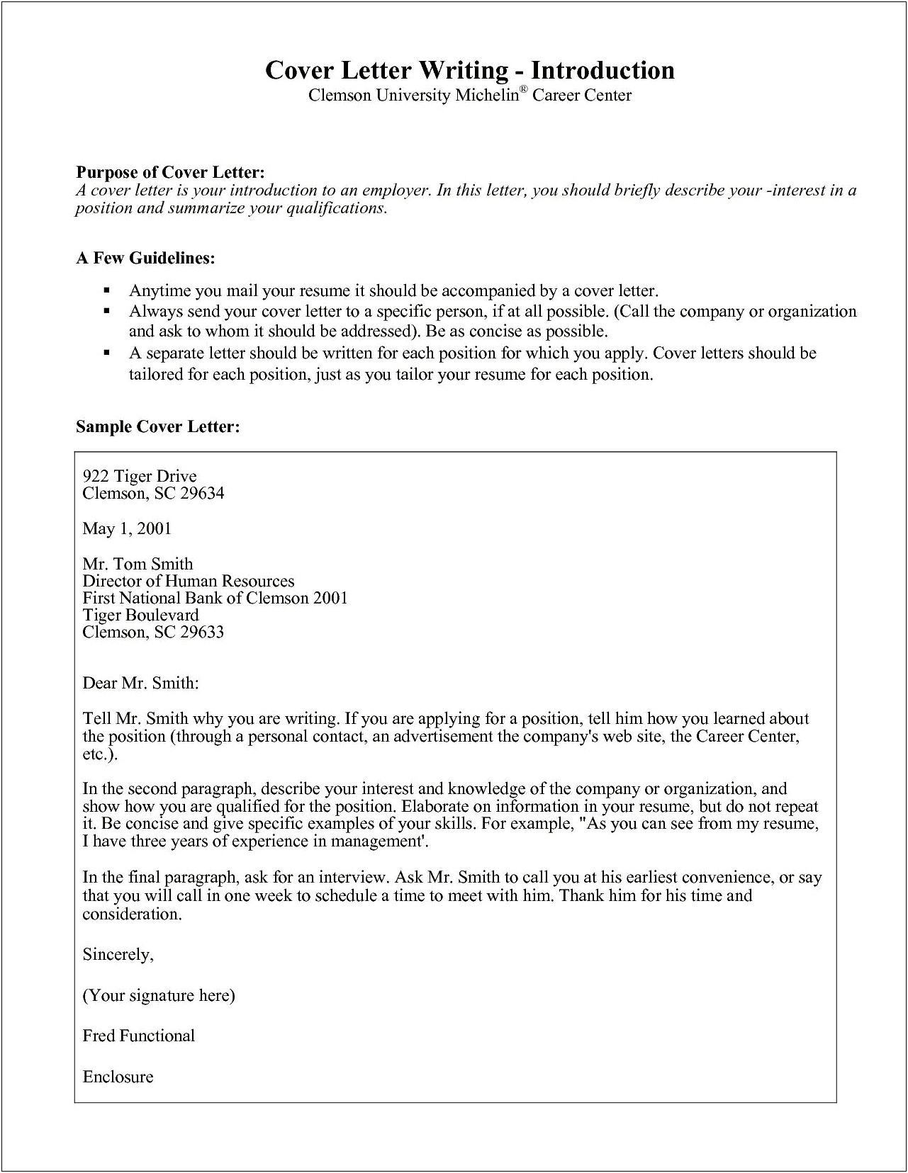 Example Of An Introduction Letter For A Resume