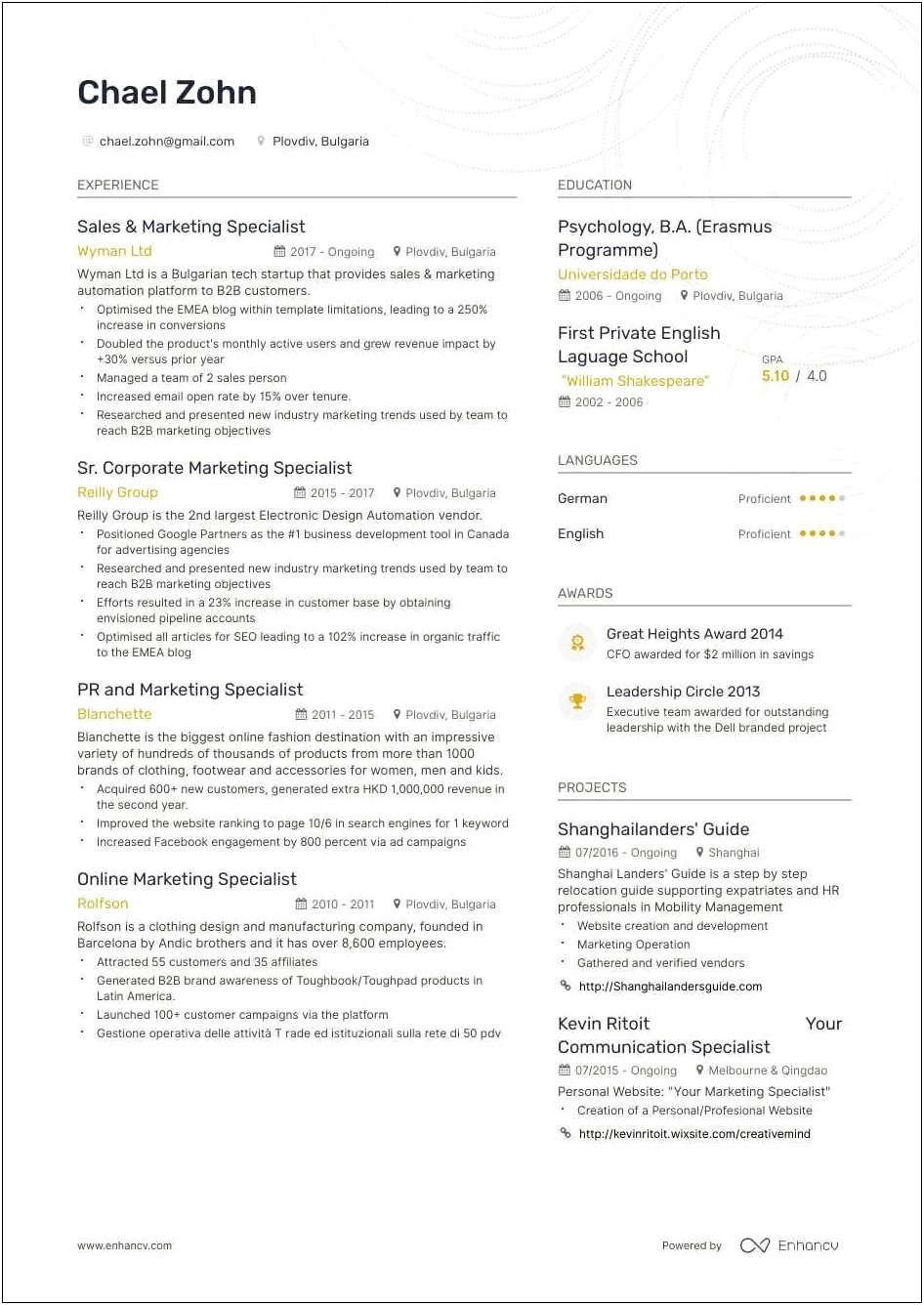 Example Of Branding Statement For Resume