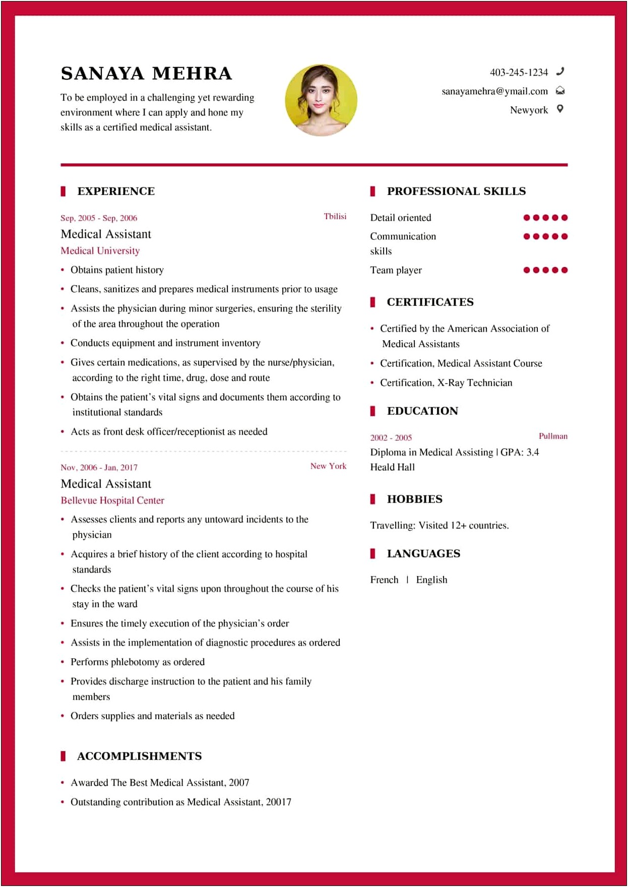 Example Of Certified Medical Assistant Resume