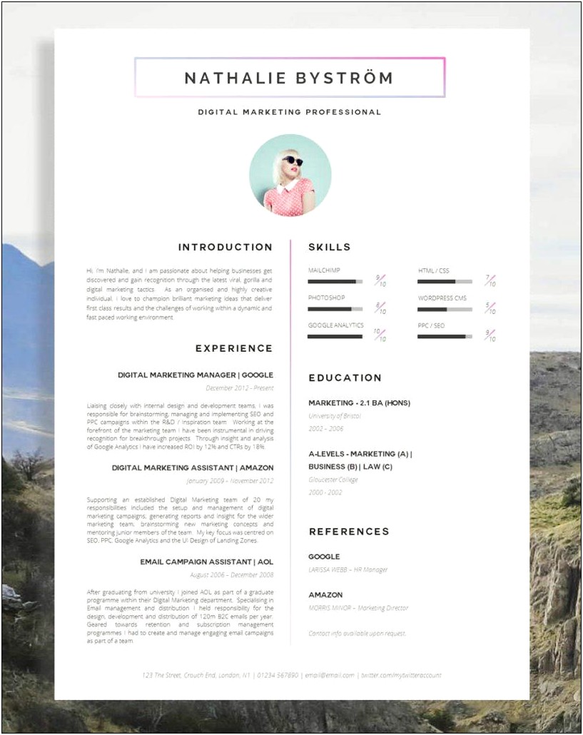 Example Of Creative Simple Resume