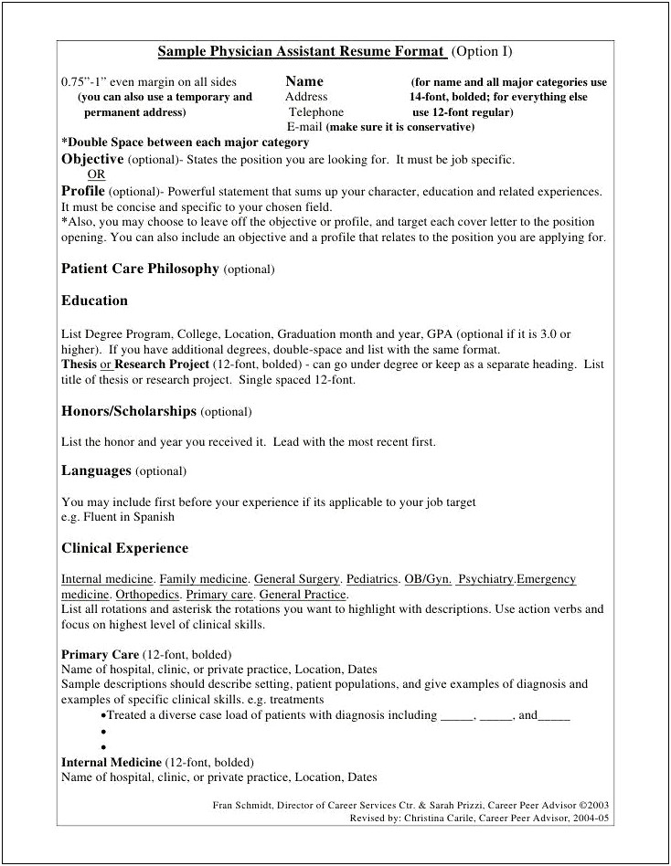 Example Of Emergency Medicine Resume