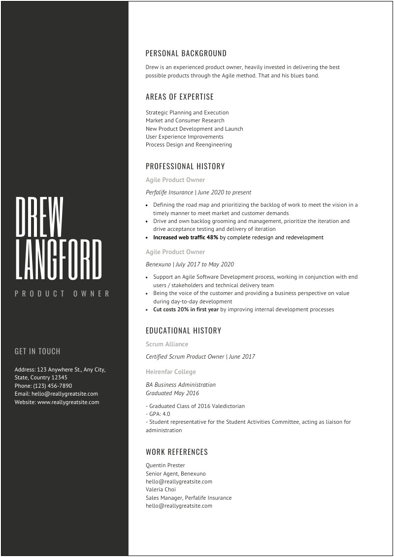 Example Of Expertise In Resume