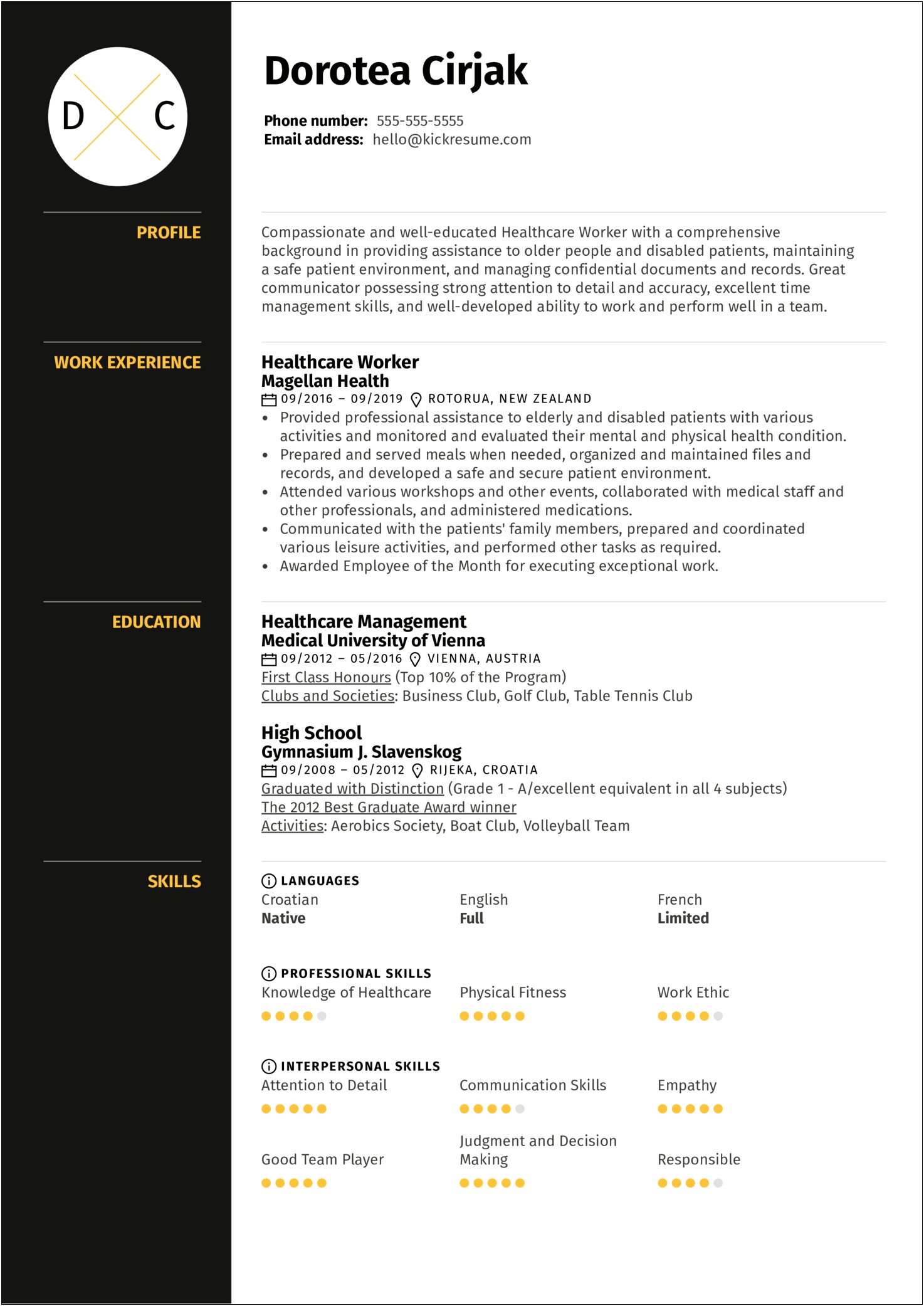 Example Of Healthcare Management Resume