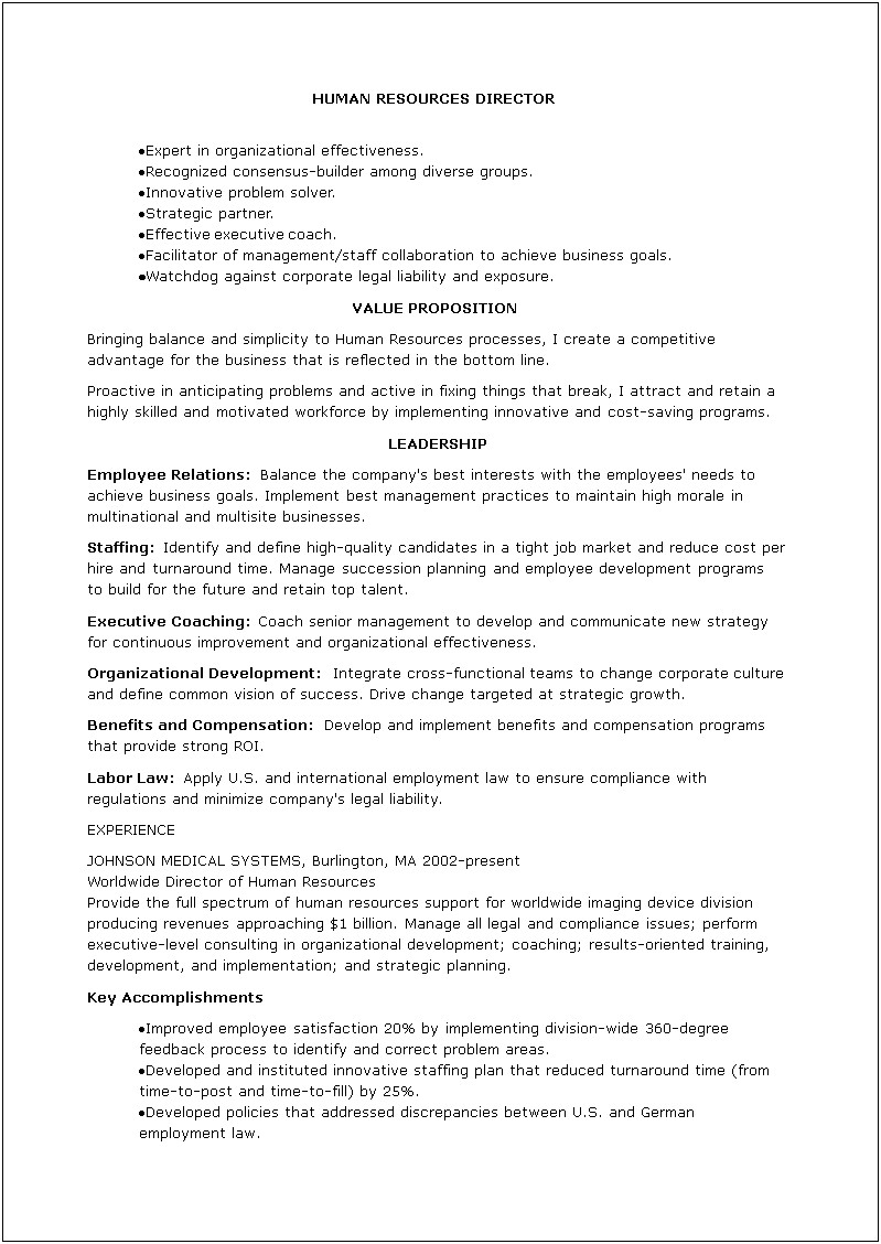 Example Of Human Services Director Resume