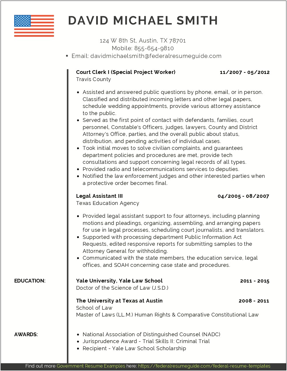 Example Of Law Associate Resume