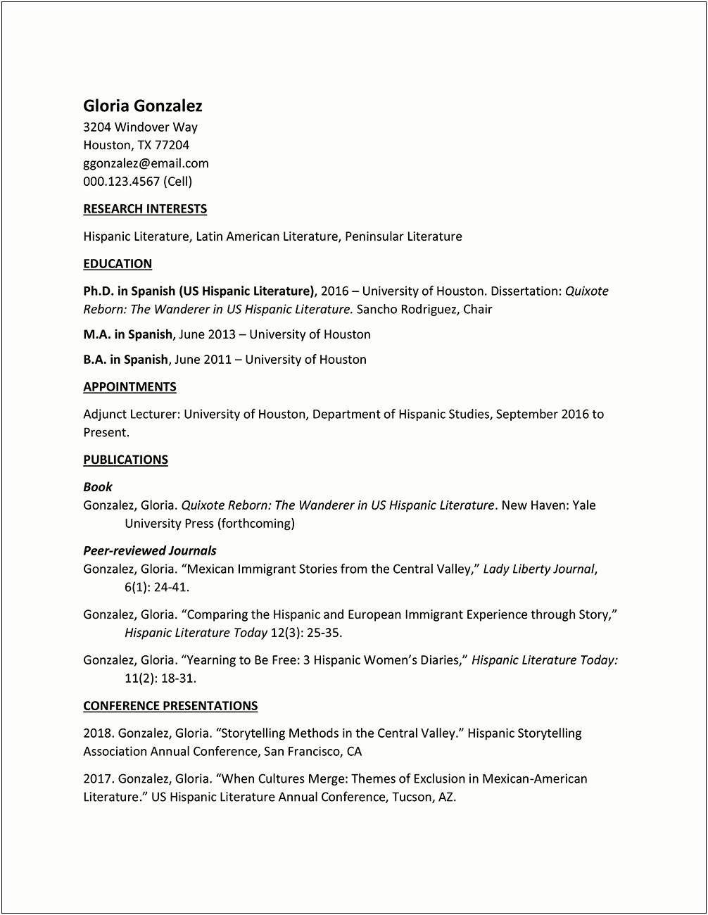 Example Of Mexican Resume In Spanish