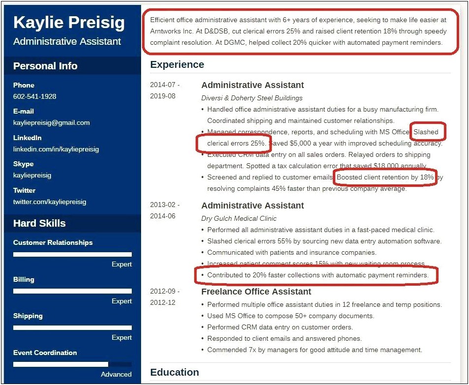 Example Of Profile Summary On A Resume