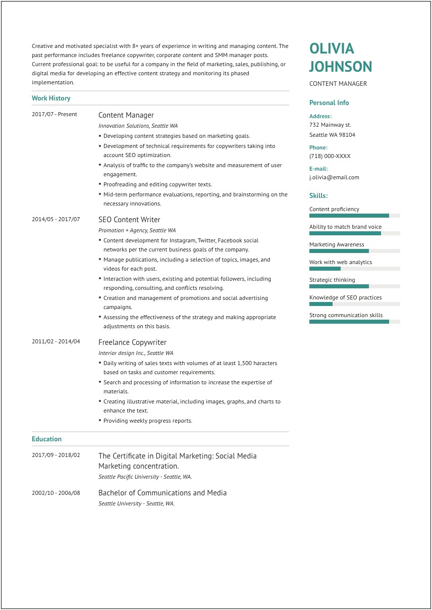 Example Of Resume Assistant Manager
