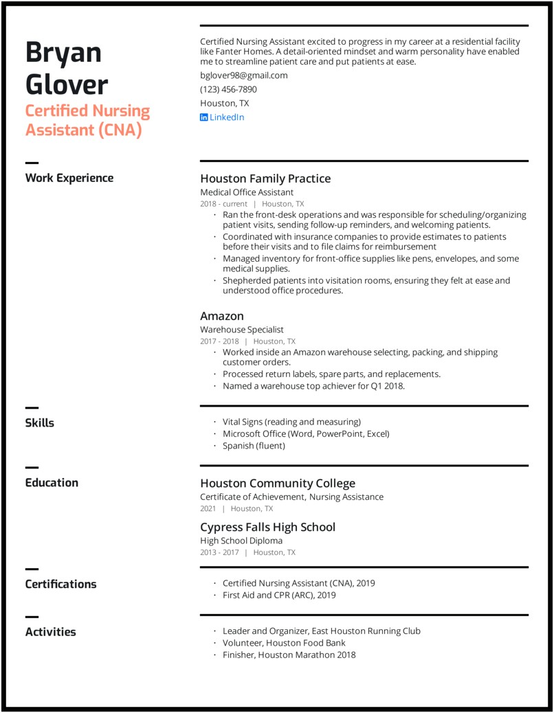 Example Of Resume For Entry Level Nurse
