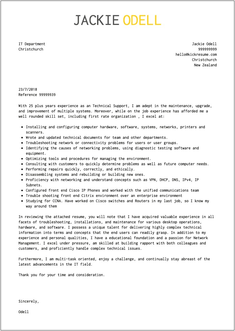 Example Of Resume Letter For Service Crew