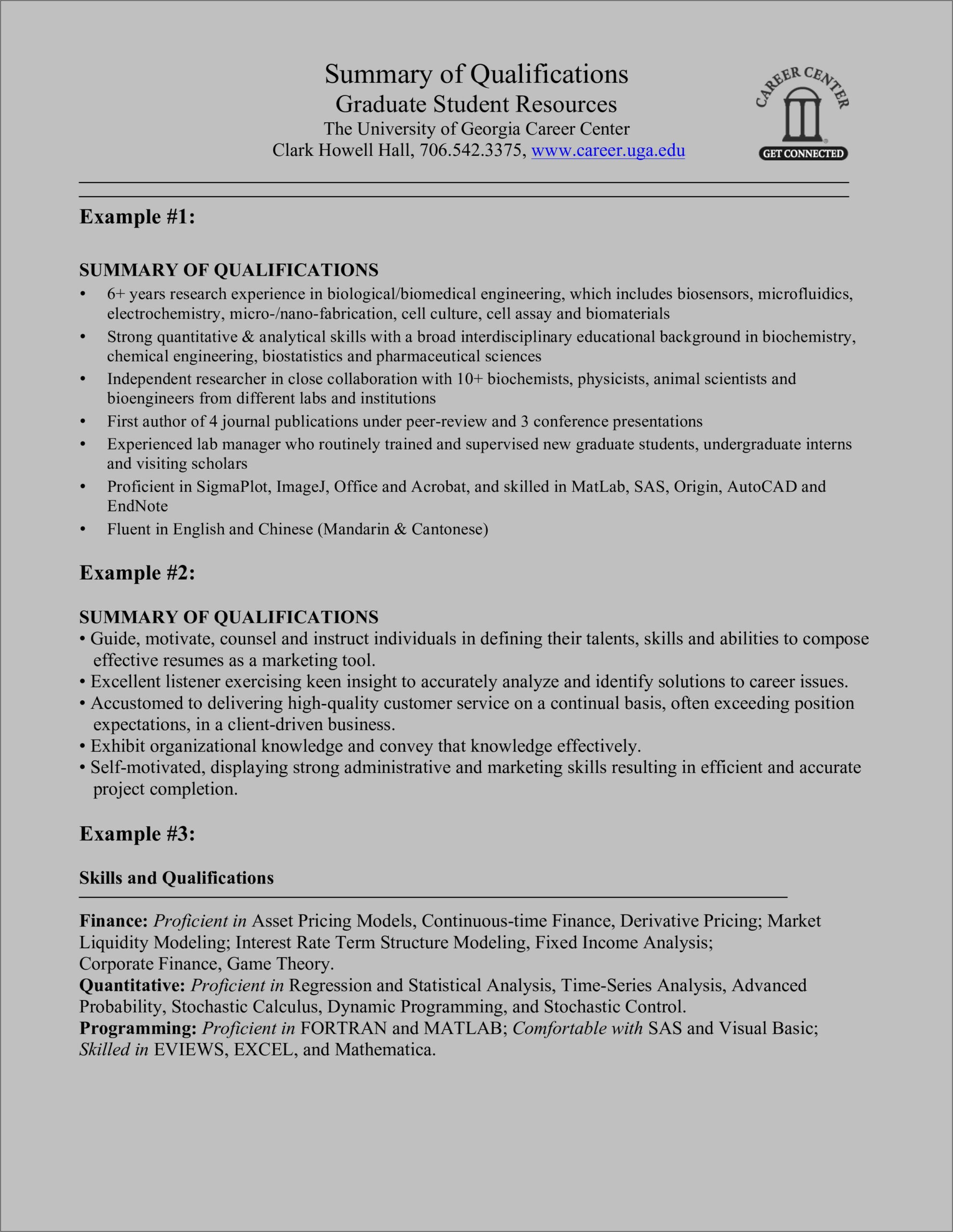 Example Of Resume Summary Engineer