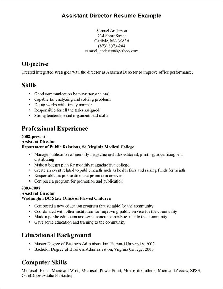 Example Of Resume With Skill Section