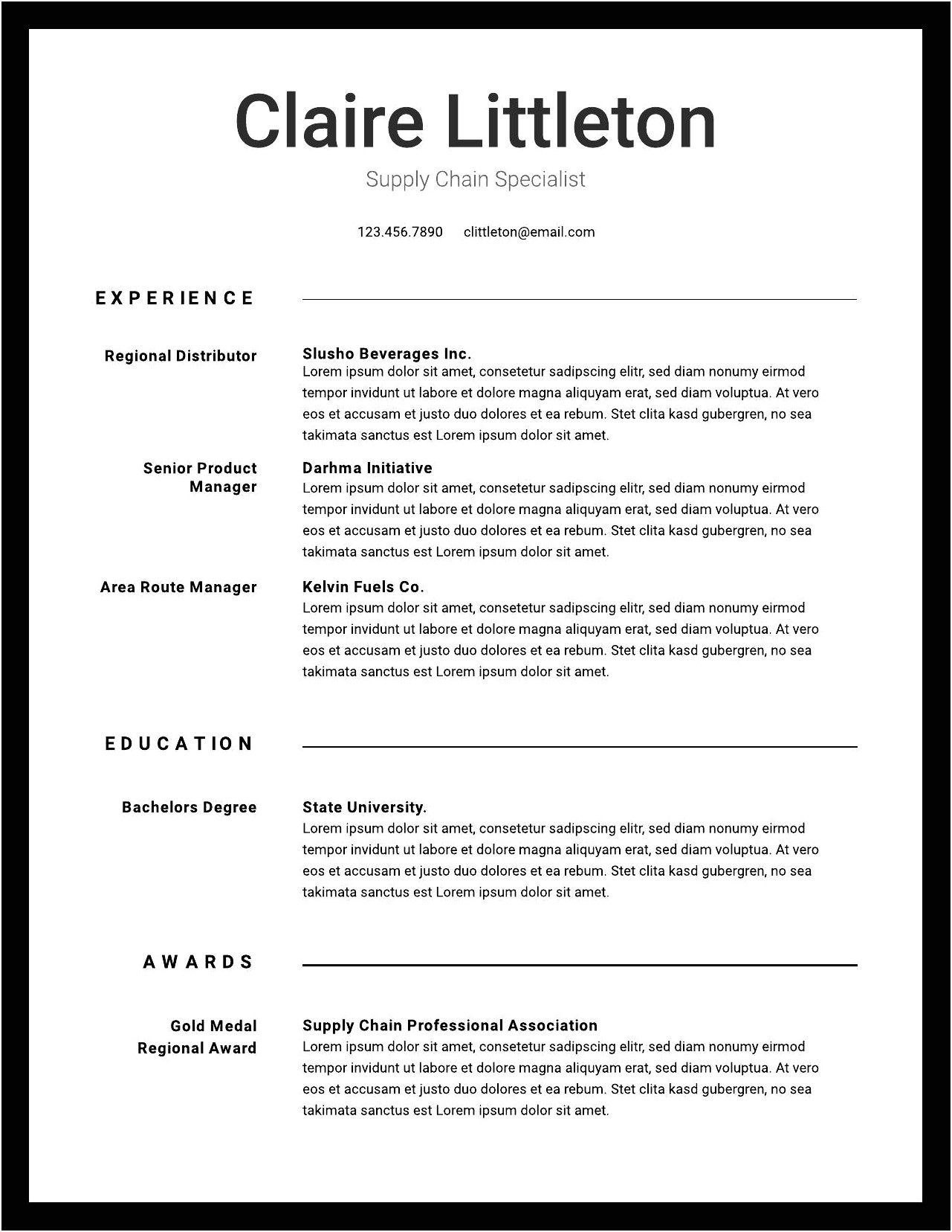 Example Of Someone Done Resume