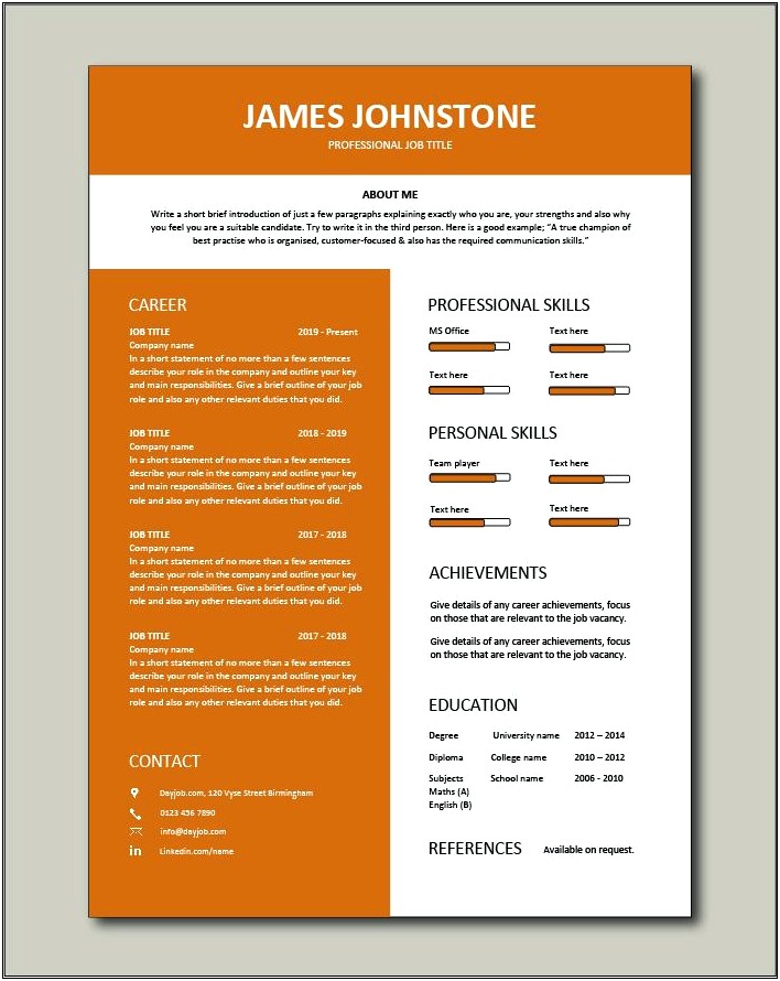 Example Of Strength Based Resume