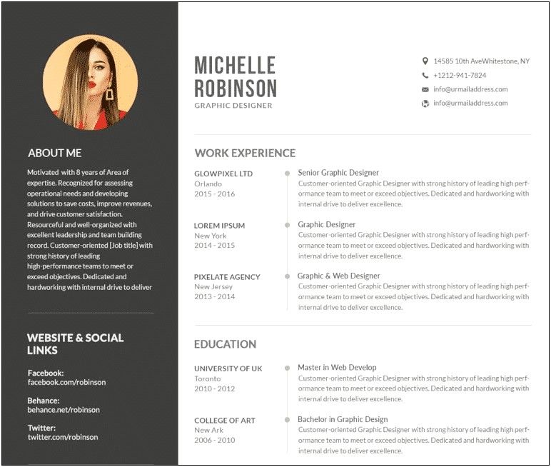 Example Of Templates For Resumes