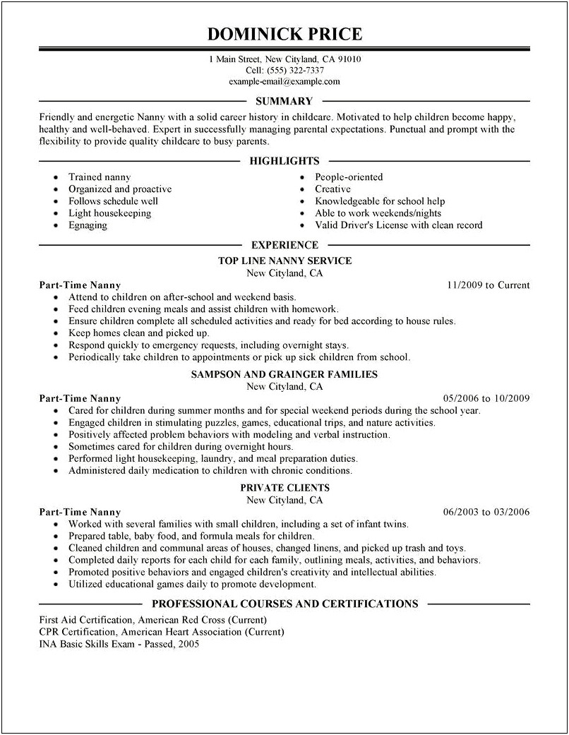 Example Of The Objective Section On A Resume