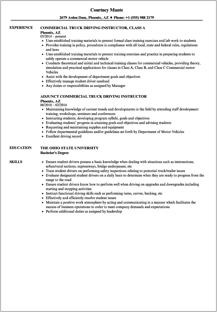 Example Of Training And Seminars In Resume