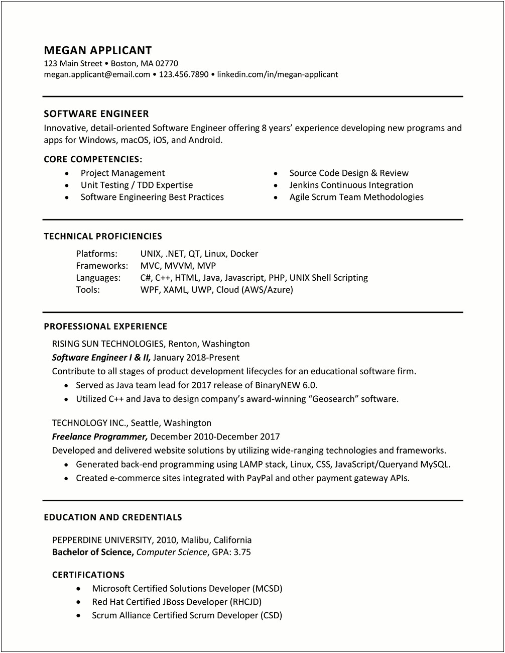 Example Qualifications In Resume To Require