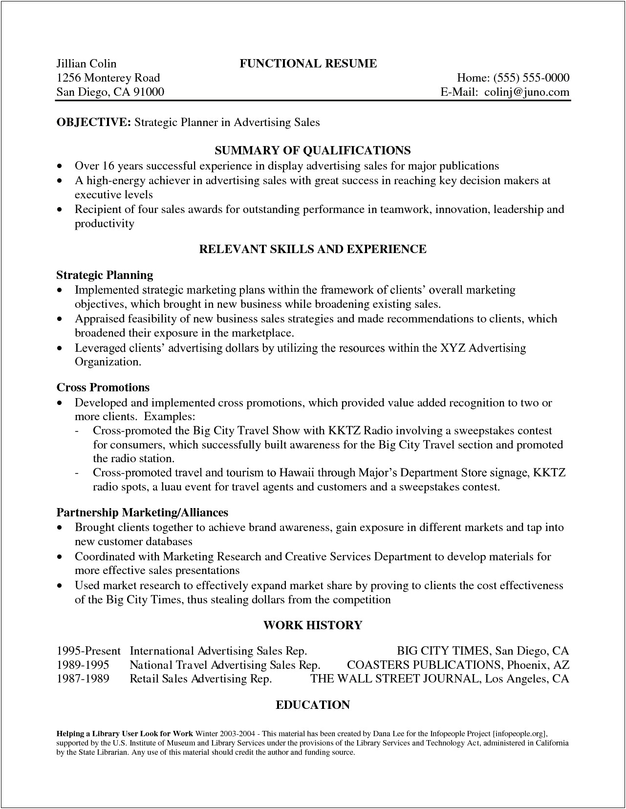 Example Qualifications Summary For Resume