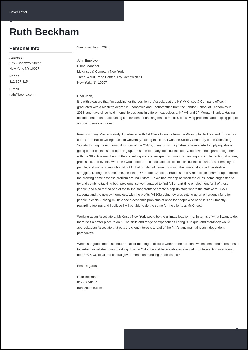 Example Resume Cover Letter For Executive Position