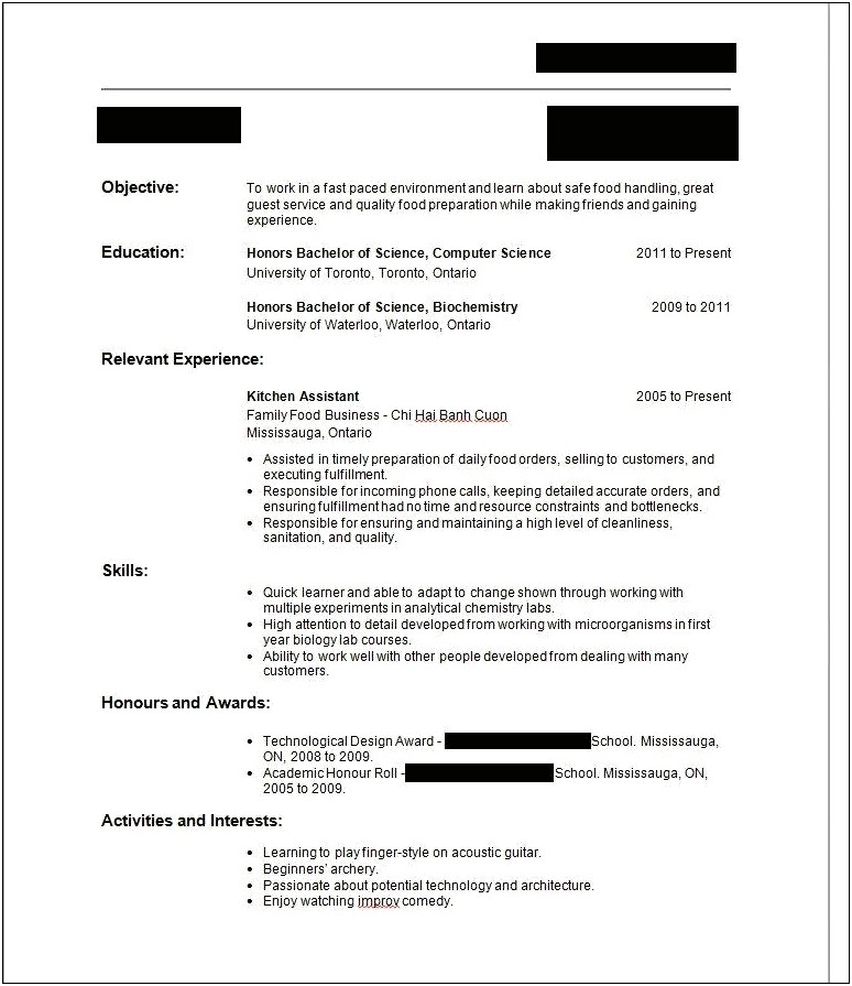 Example Resume For 16 Year Old