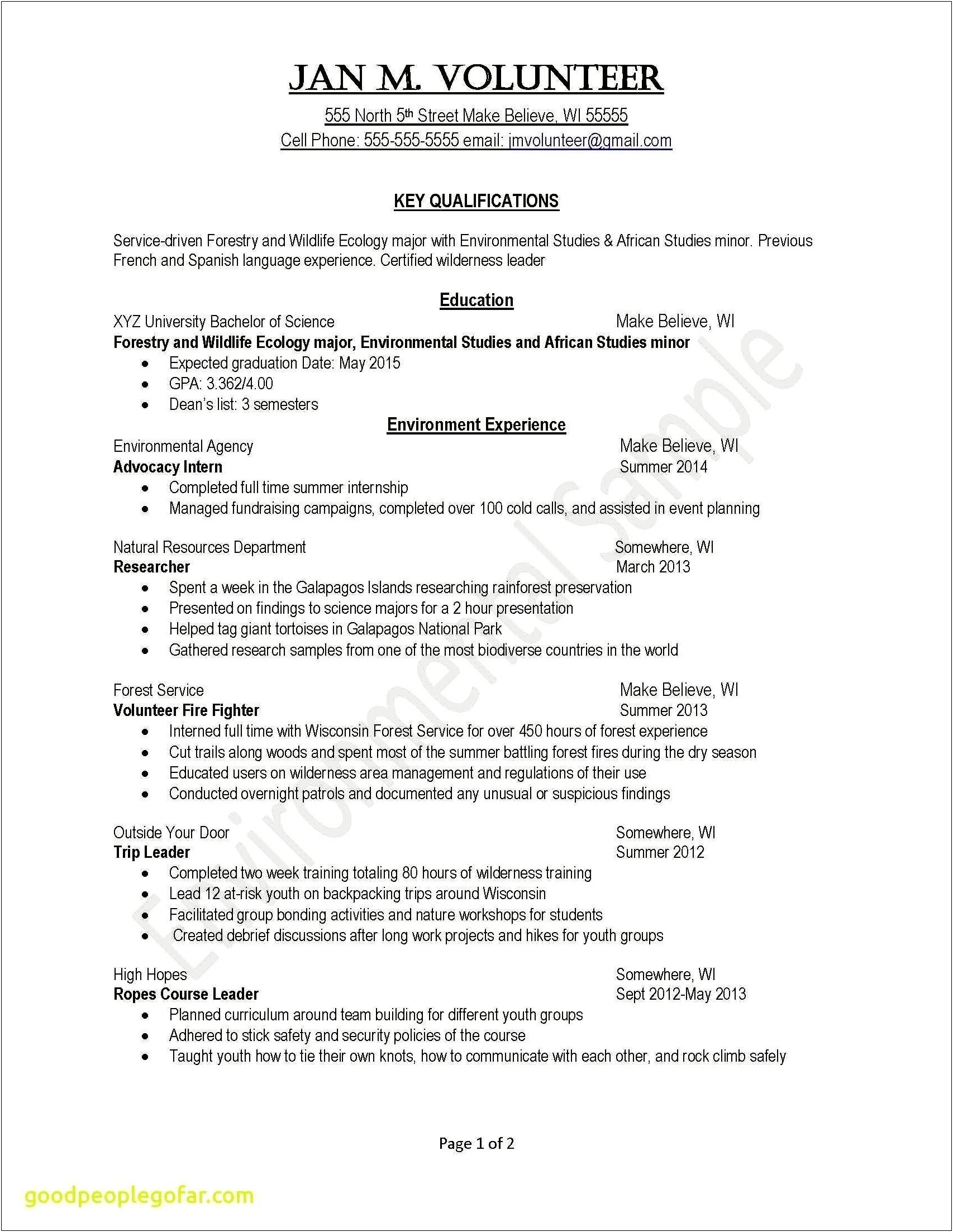 Example Resume For Brewery Worker