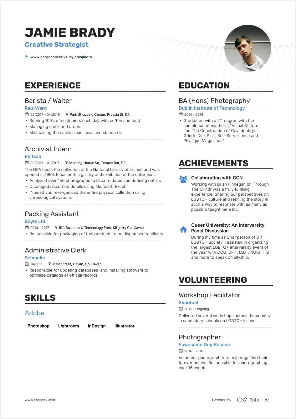 Example Resume For College Intern