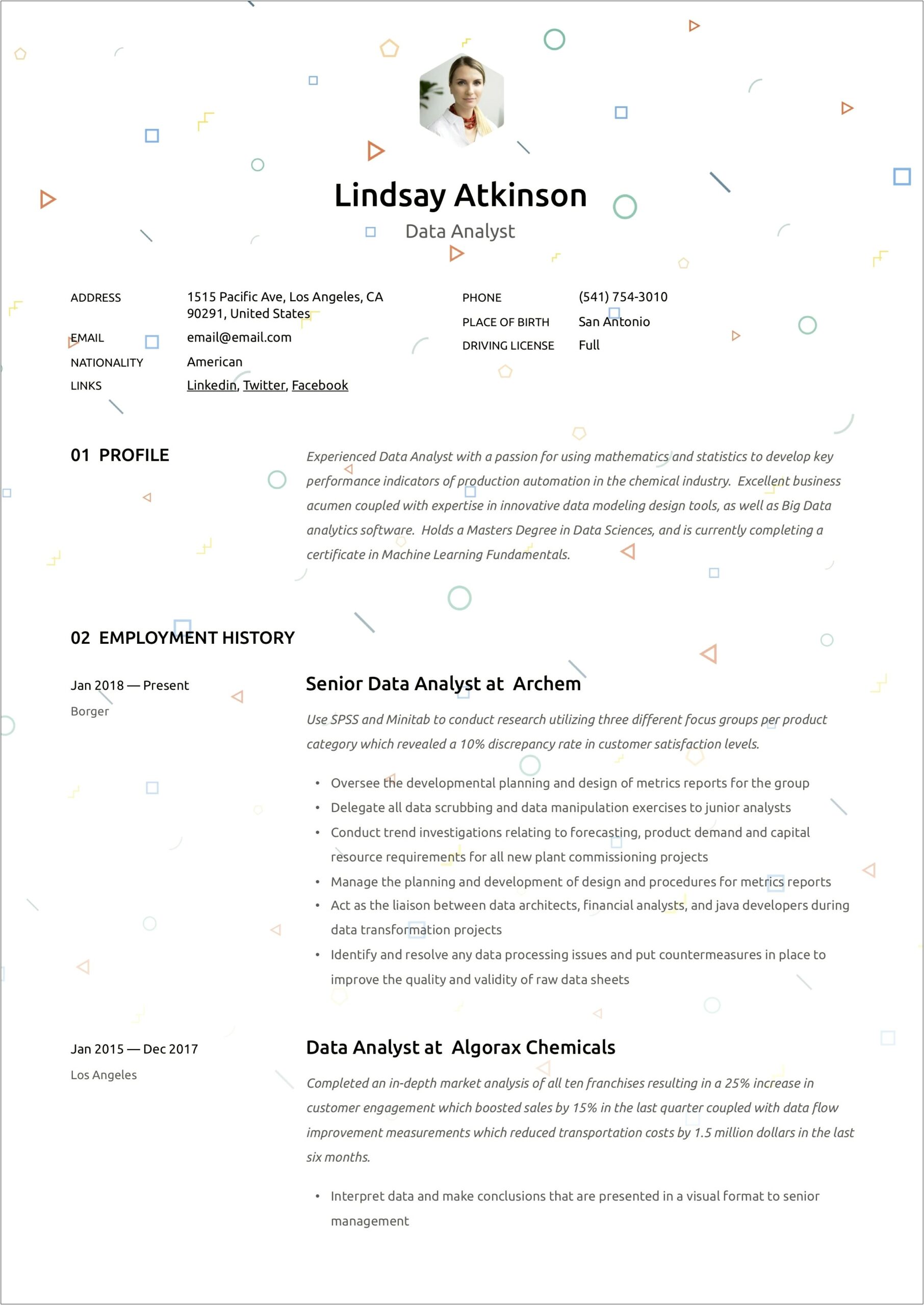 Example Resume For Performance Improvement