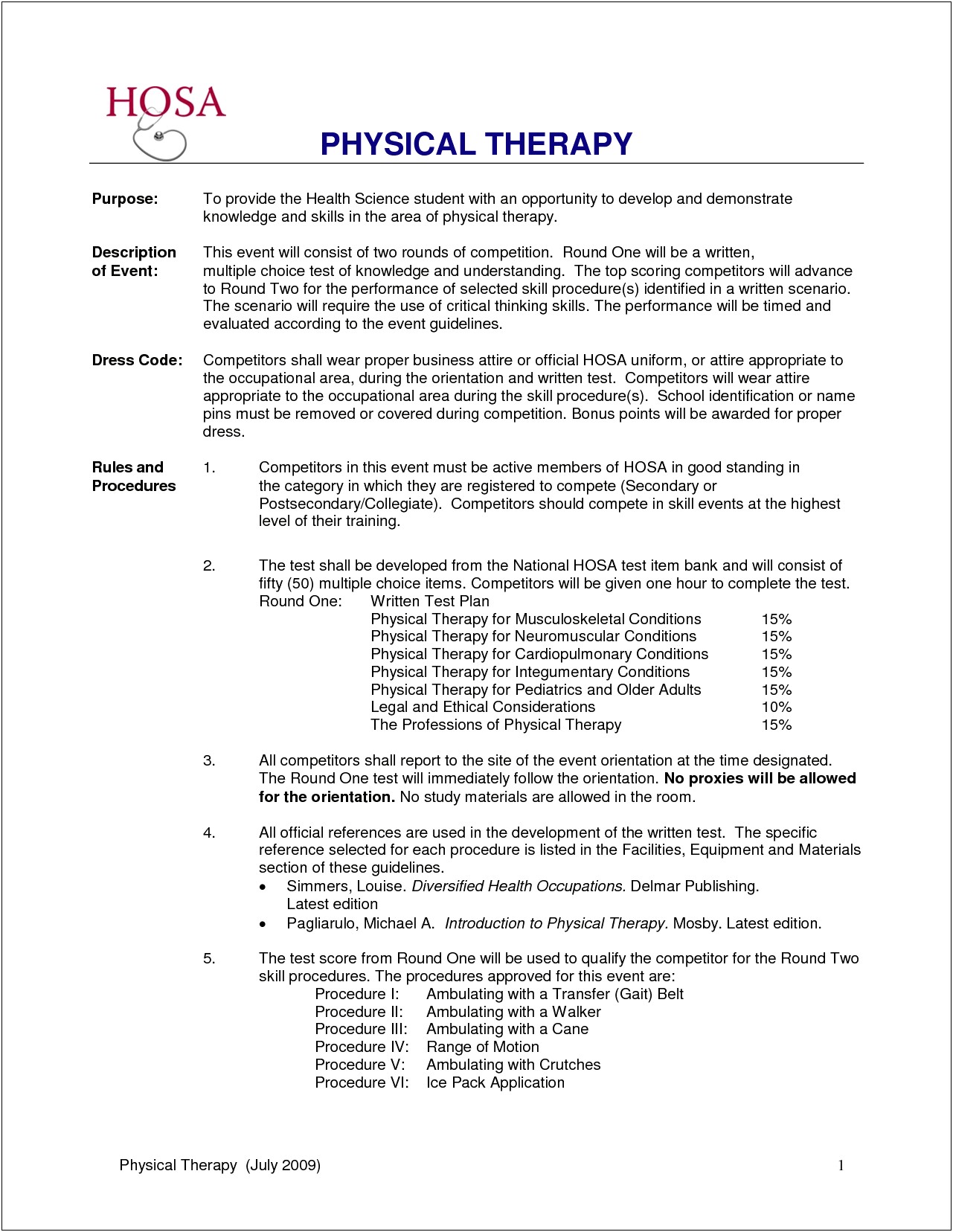 Example Resume For Physical Therapist