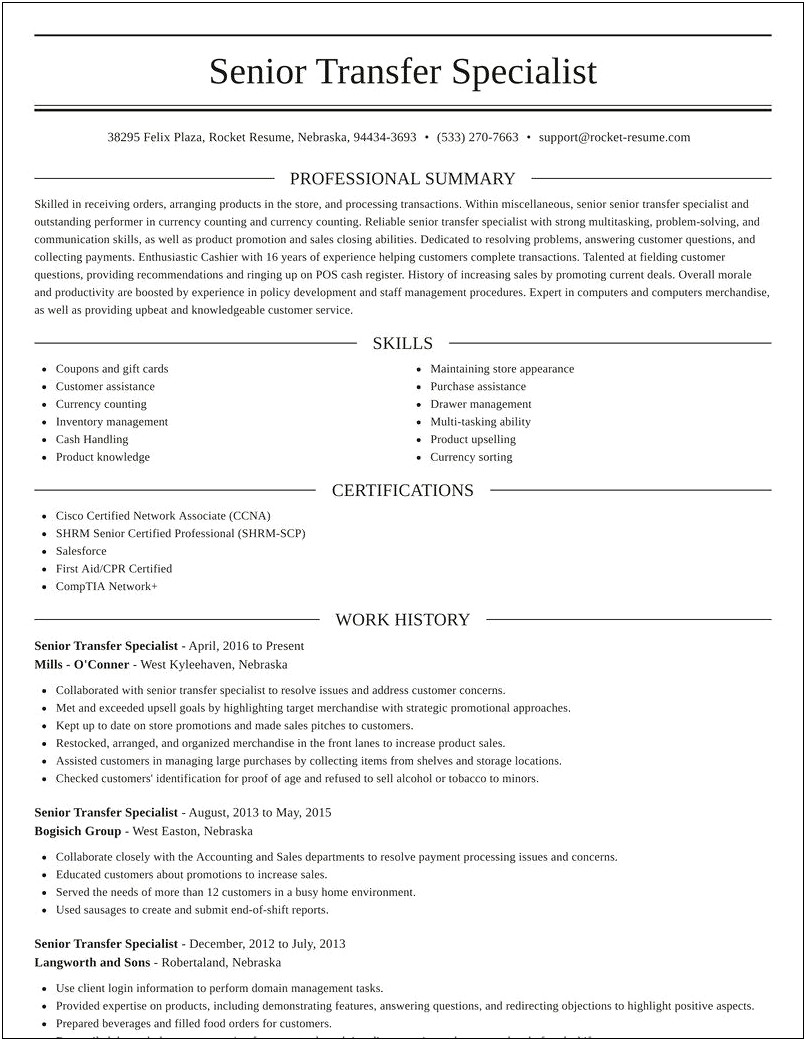 Example Resume For Store Inventory Specialist