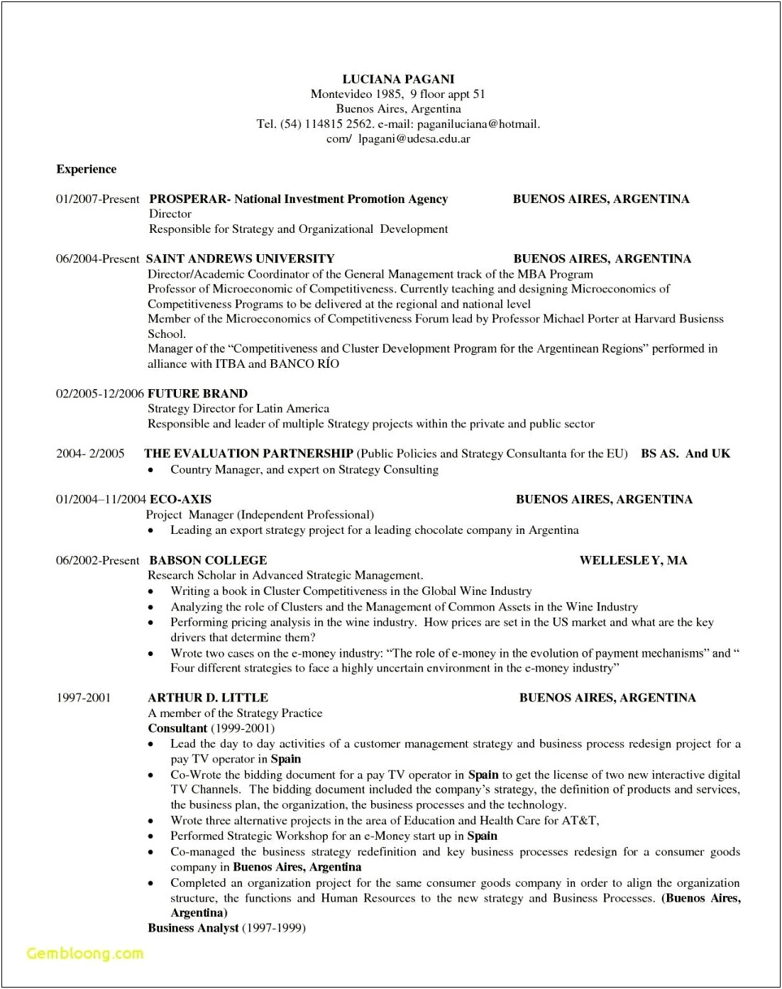 Example Resume For Students Harvard